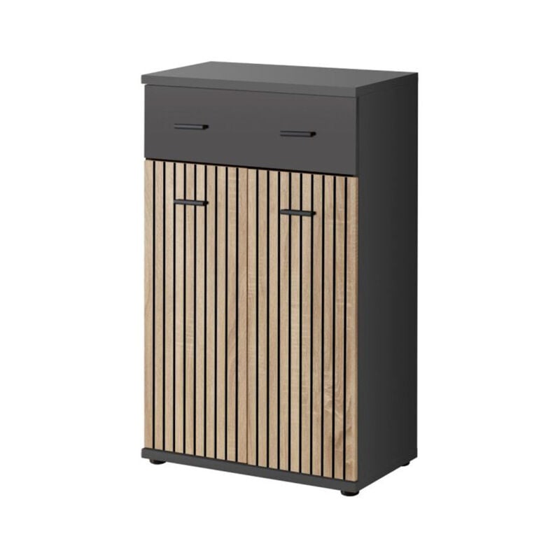 Paris Prix - Meuble de Rangement 'Marco' 96cm Naturel & Gris