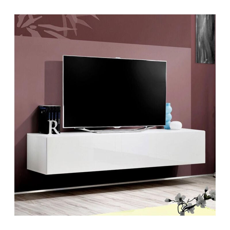 Paris Prix - Meuble tv Mural Design 'Fly i' 160cm Blanc