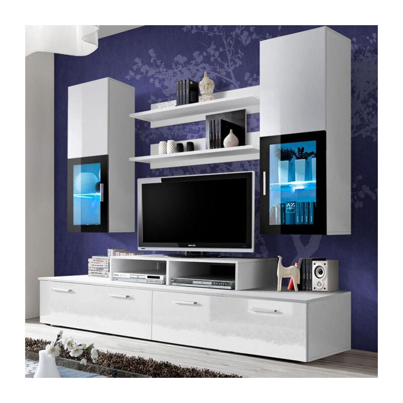 Meuble tv Mural Design 'Mini' 200cm Blanc