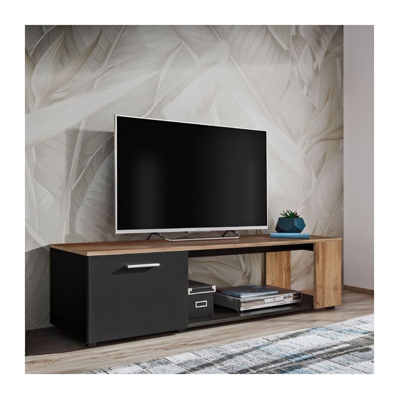 Meuble tv 'rtv Maze i' 150cm Noir & Naturel