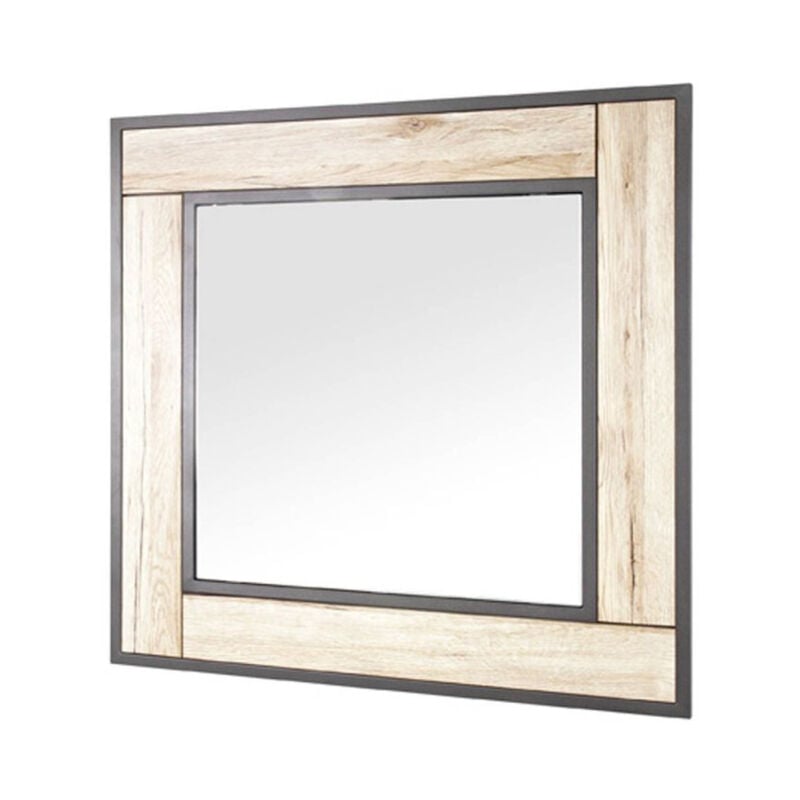 Paris Prix - Miroir Mural 'Anabelle' 70cm Chêne & Gris