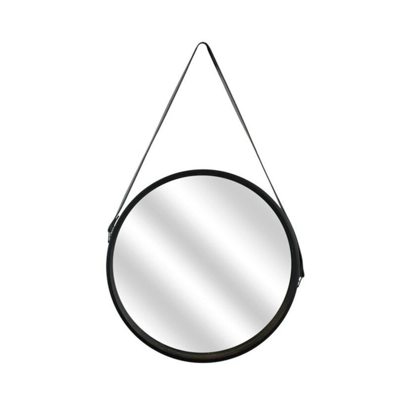 Paris Prix - Miroir Mural avec Anse 'Barbier' 40 cm Noir