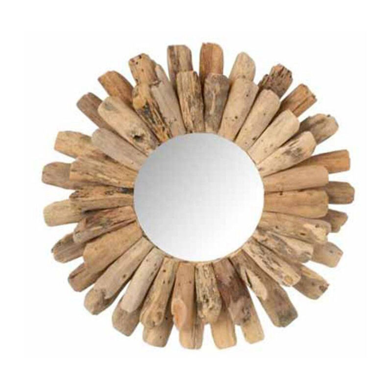 Paris Prix - Miroir Mural Design 'Bois Flottant' 42cm Naturel