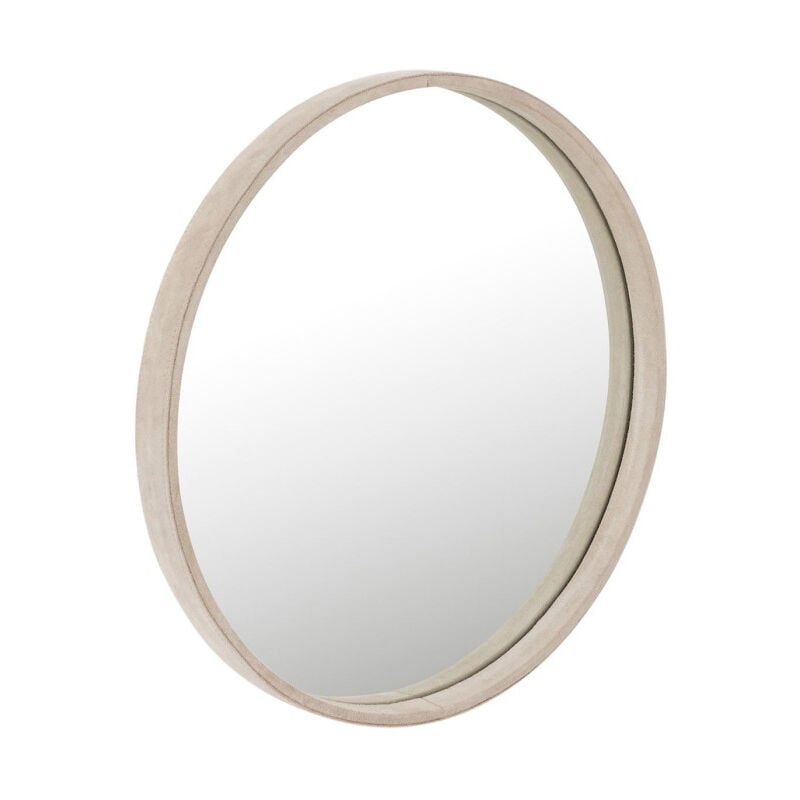 Miroir Mural Design en Cuir 'Tortu' 40cm Beige