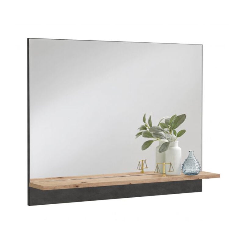 Paris Prix - Miroir Mural Design 'Malea' 80cm Chêne
