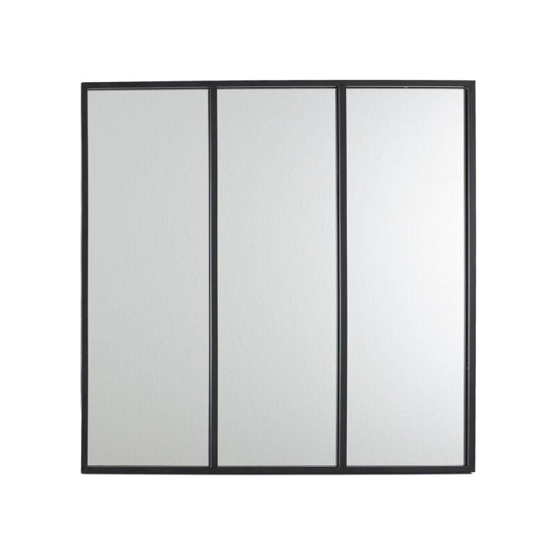 Paris Prix - Miroir Mural en Métal Design 'Atelier' 61cm Noir