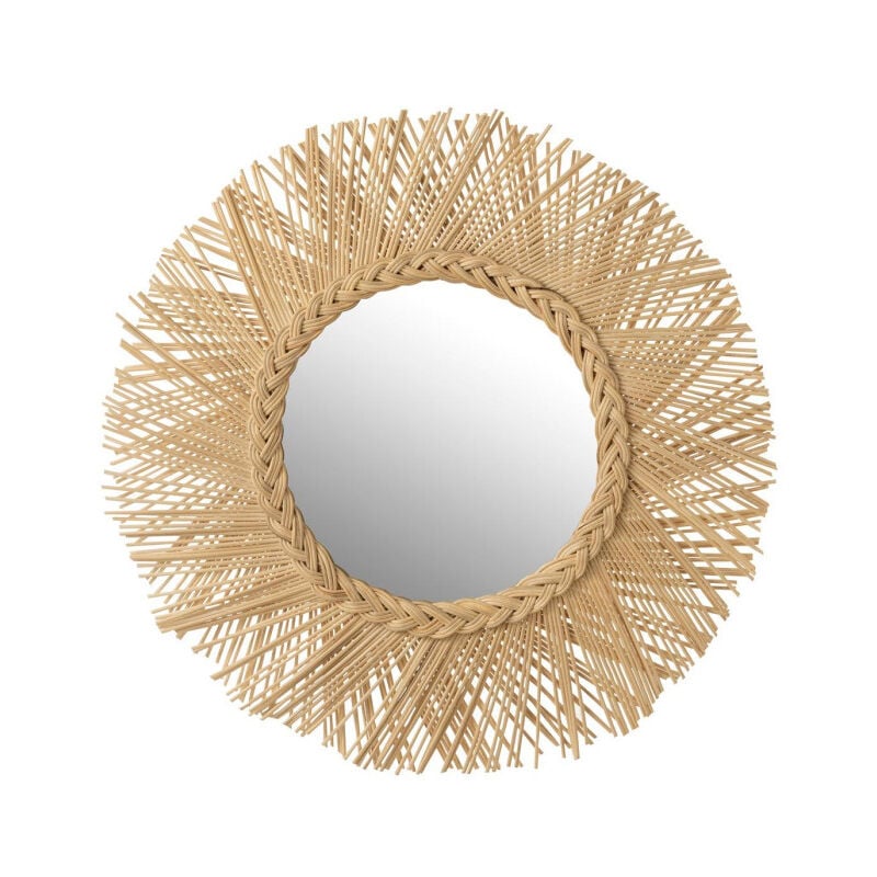 Paris Prix - Miroir Mural en Rotin 'Tressé' 60cm Naturel