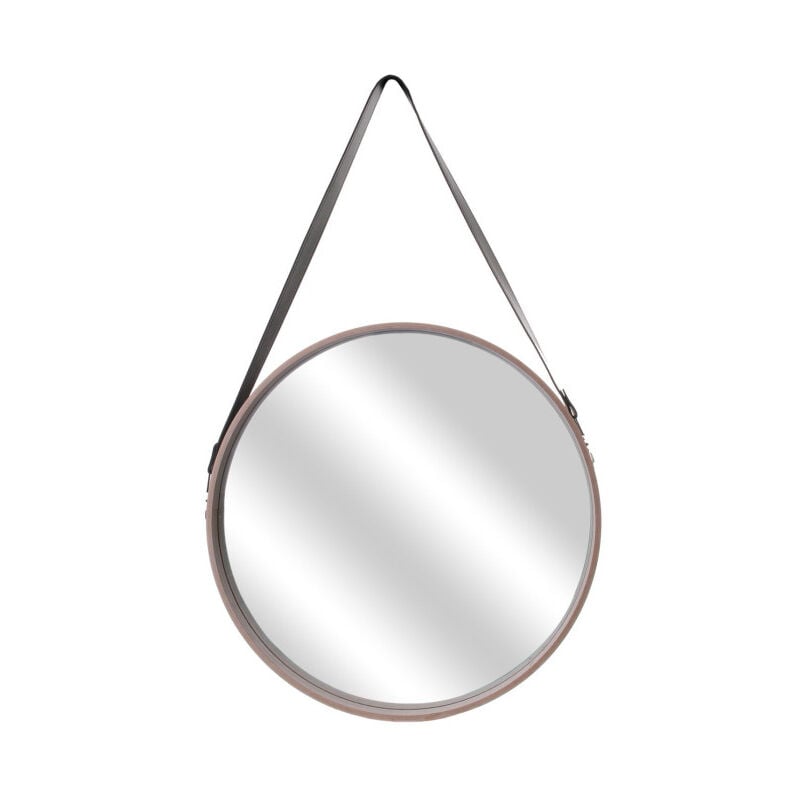 Miroir Mural Rond Avec Anse "Barbier" 70cm Beige