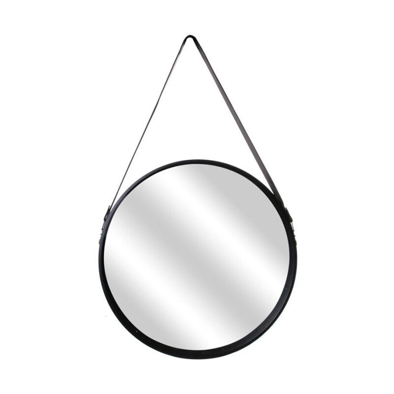 Paris Prix - Miroir Rond Design 'Barbier' 50cm Noir