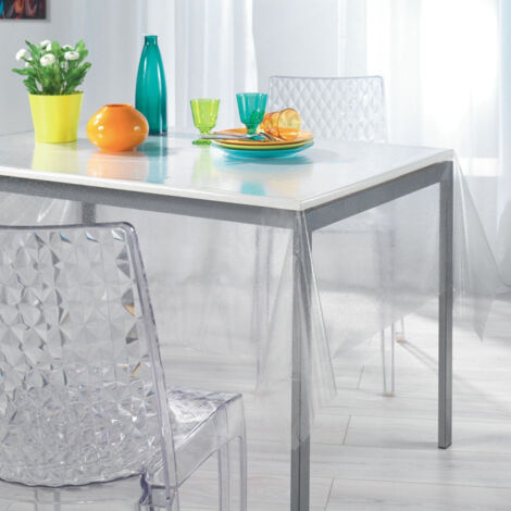Paris Prix – Nappe cristal paillette 140x240cm – Protection élégante en PVC transparent – Facile à entretenir pour tables rectangulaires