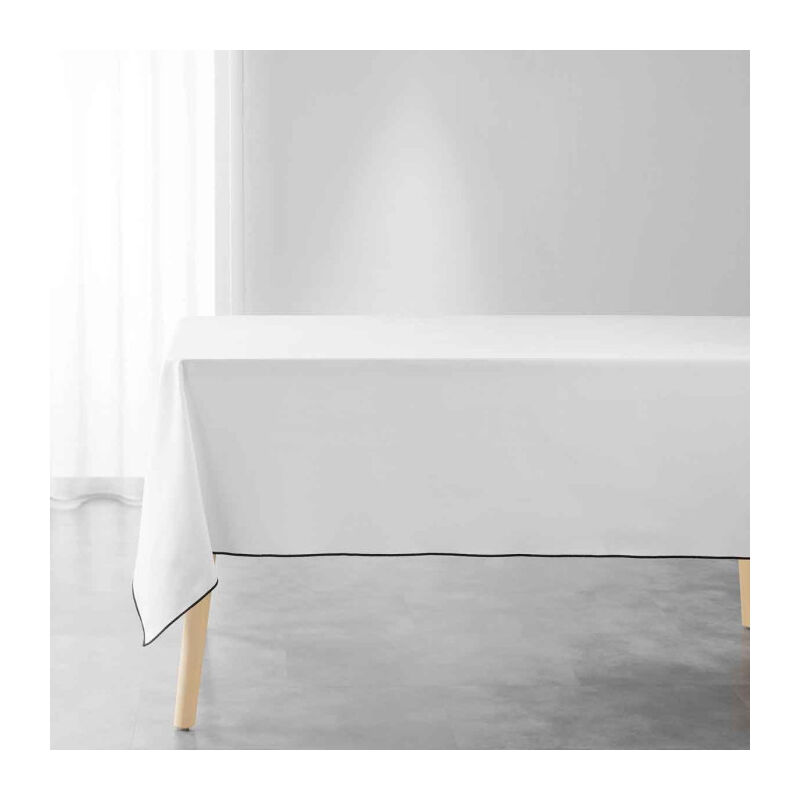 Nappe en Coton 'Mistraline' 140x240cm Blanc Nappe en Coton 'Mistraline' 140x240cm Blanc