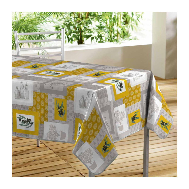 Nappe Toile Cirée Déco 'Graziella' 140x300cm Jaune Nappe Toile Cirée Déco 'Graziella' 140x300cm Jaune