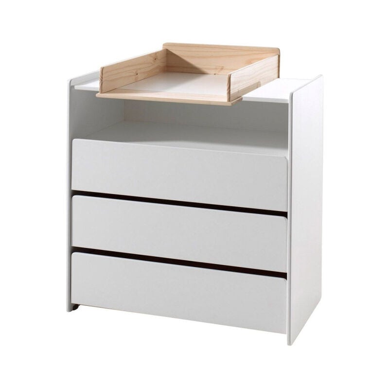 Paris Prix - Pack - Commode & Plan à Langer 'Kiddy' 90cm Blanc