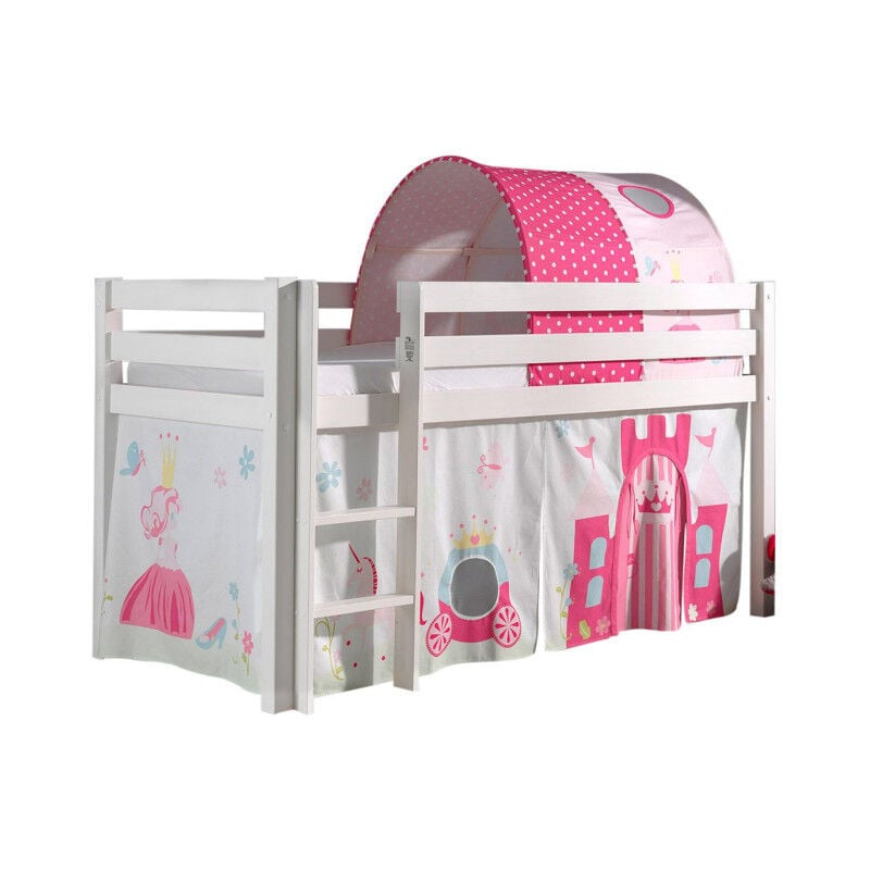 Paris Prix - Pack - Lit Enfant, Tente & Tunnel 'Pino Princesse' Blanc