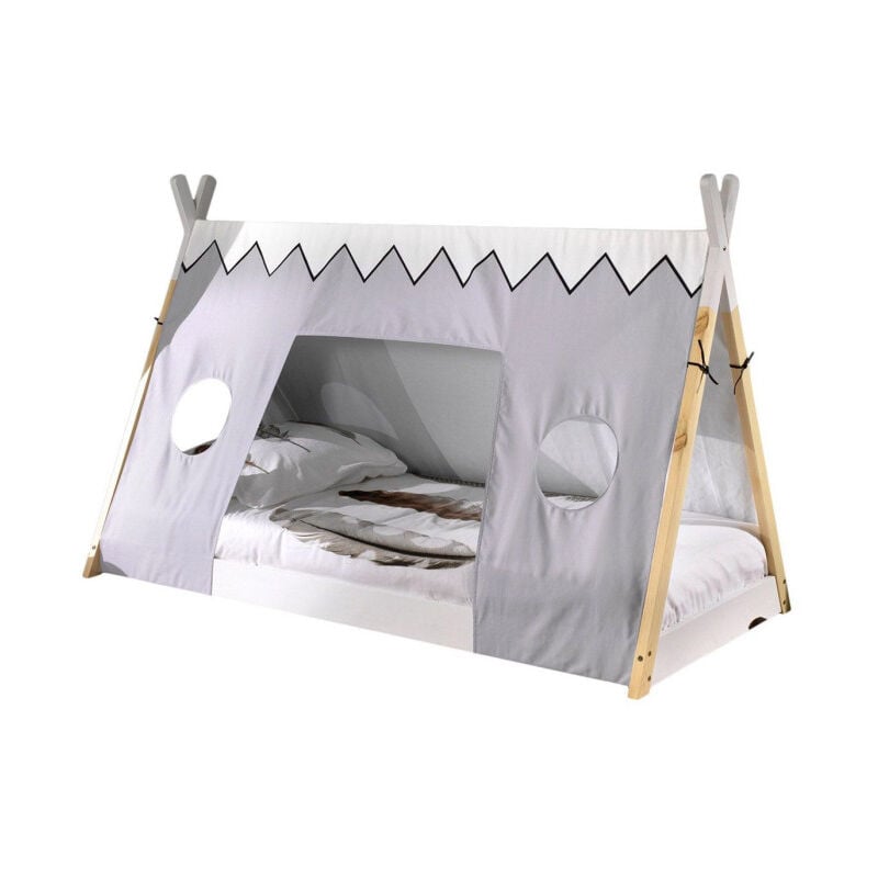 Paris Prix - Pack - Lit Enfant & Textile 'tipi' 90x200cm Blanc