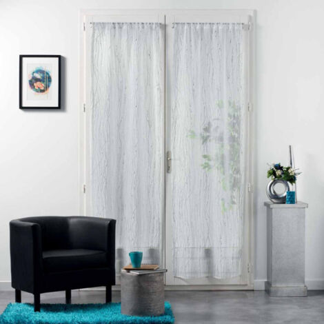Paris Prix – Paire de voilages 70x200cm en polyester blanc – Accroche à passant – Décoration élégante pour laisser passer la lumière
