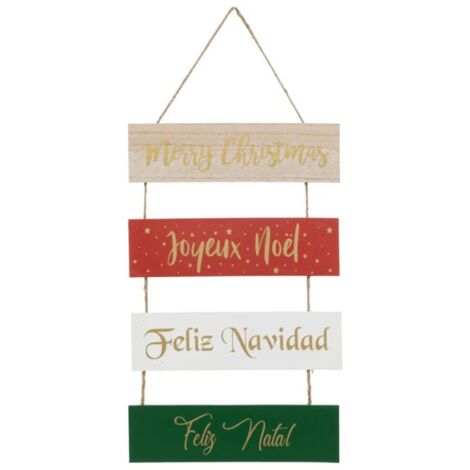 Paris Prix - Pancarte De Noël joyeux Noël 40cm Multicolore