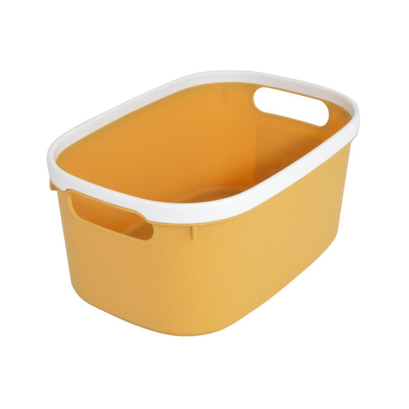 Panière de Rangement Bicolore 'Poignées' 30cm Ocre Panière de Rangement Bicolore 'Poignées' 30cm Ocre