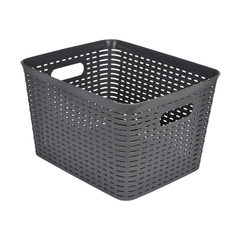 Panière à Linge 'Effet Tressé' 13L Gris