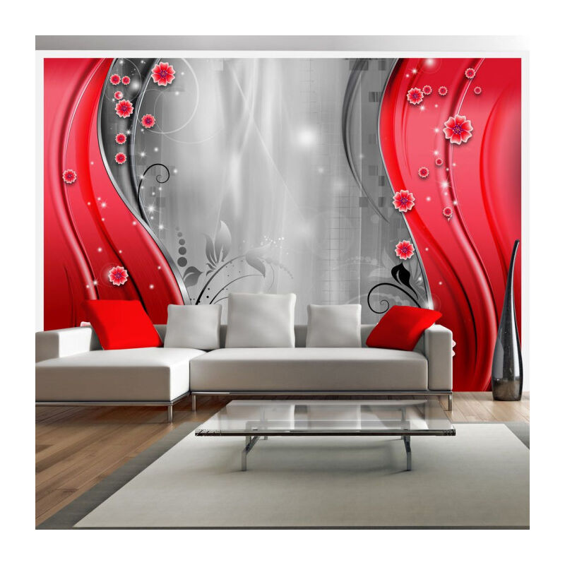 Papier Peint 'Behind the Curtain of Red' 105 x 150 cm