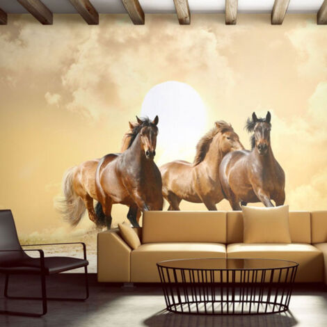 Paris Prix - Papier Peint chevaux Au Galop 309 X 400 Cm