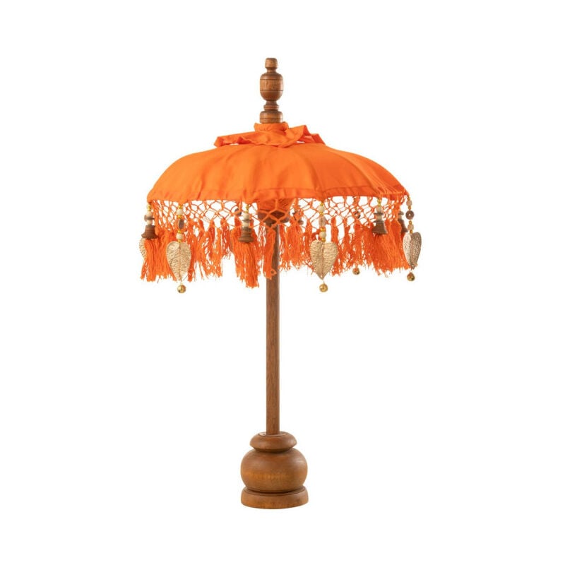 Parasol Déco Avec Pompons 'Dayu' 85cm Orange