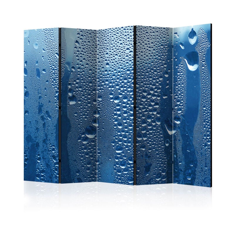 Paravent 5 Volets 'Water Drops on Blue Glass' 172x225cm