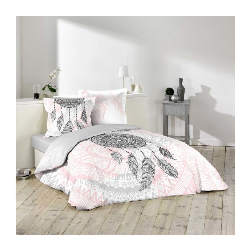 Parure de Lit 3 Pièces "Namaste" 200x200cm Rose