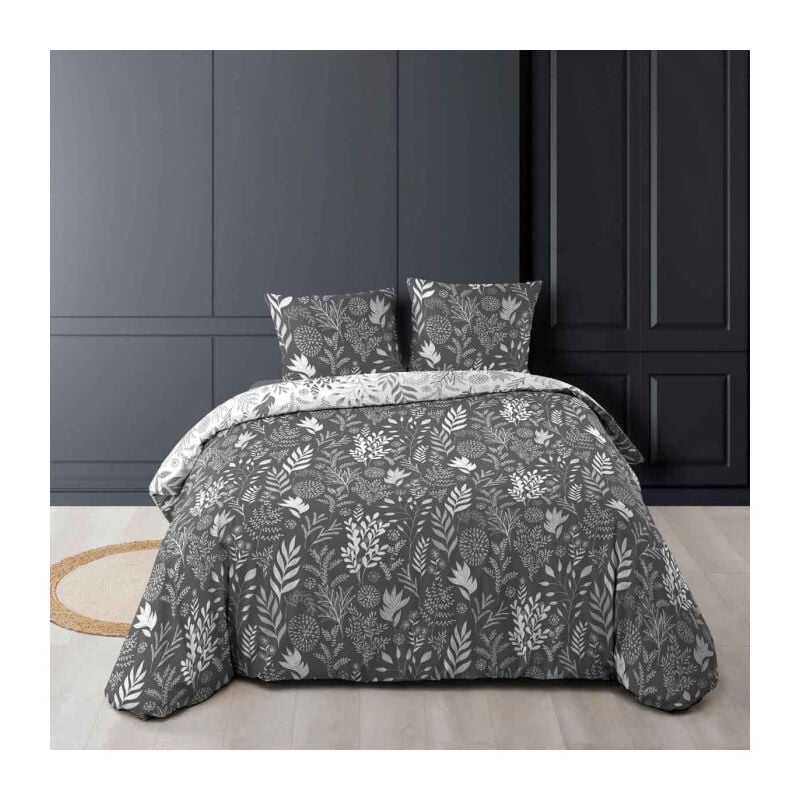 Parure de Lit 3 Pièces 'Suzanne' 260x240cm Anthracite