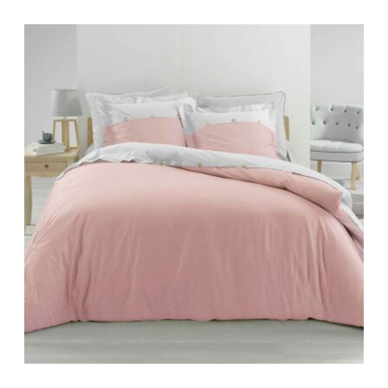 Paris Prix - Parure de Lit 3 Pièces 'Versa' 260x240cm Rose