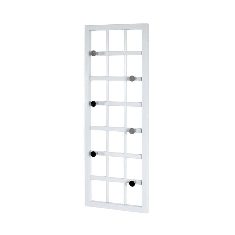 Paris Prix - Patère Murale 6 Crochets 'Grillage' 60cm Blanc Laqué