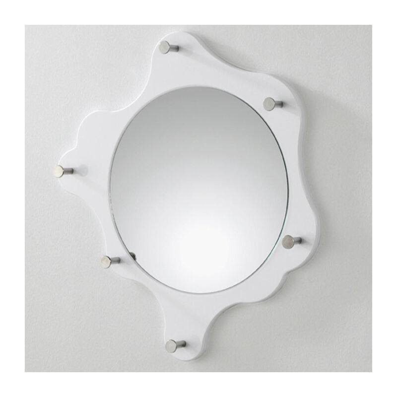 Paris Prix - Patère Murale & Miroir '6 Crochets' 56cm Blanc