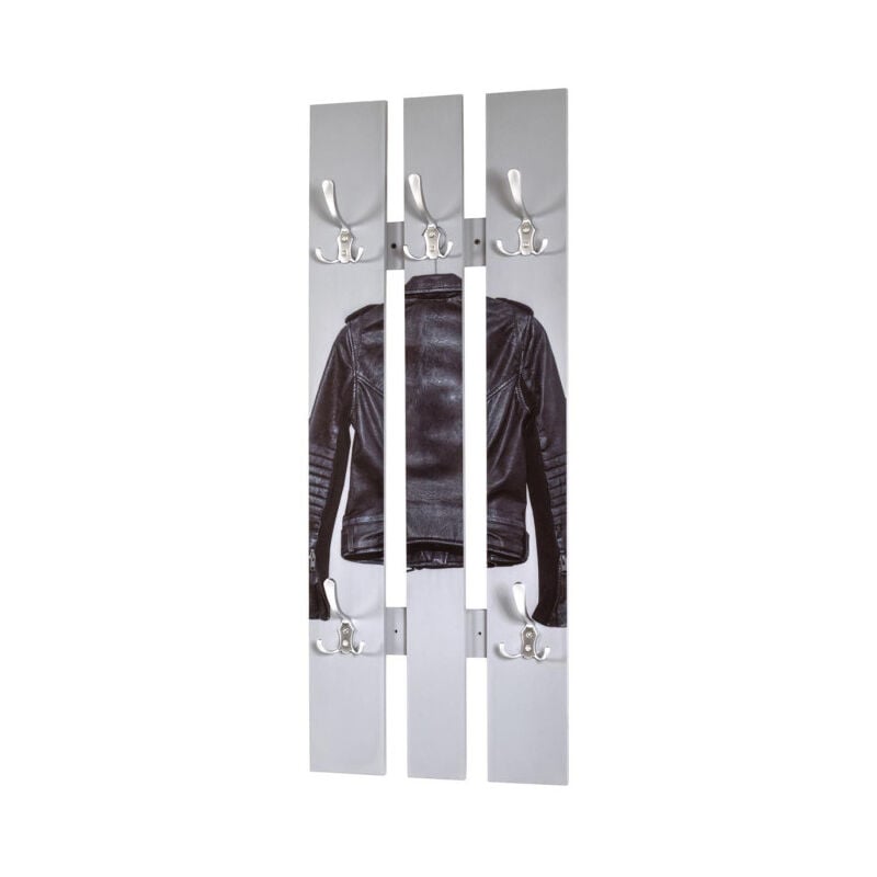 Patère Murale Vintage 'Blouson' 100cm Gris & Noir