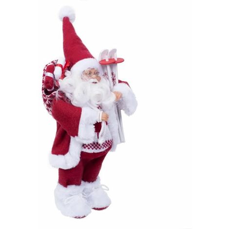 Paris Prix - Père Noël Déco traditionnel 30cm Rouge & Blanc