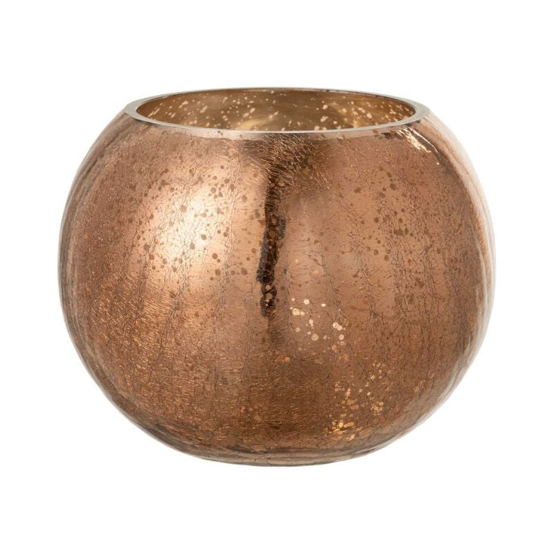 Paris Prix - Photophore Boule en Verre 'Nacré' 20cm Marron