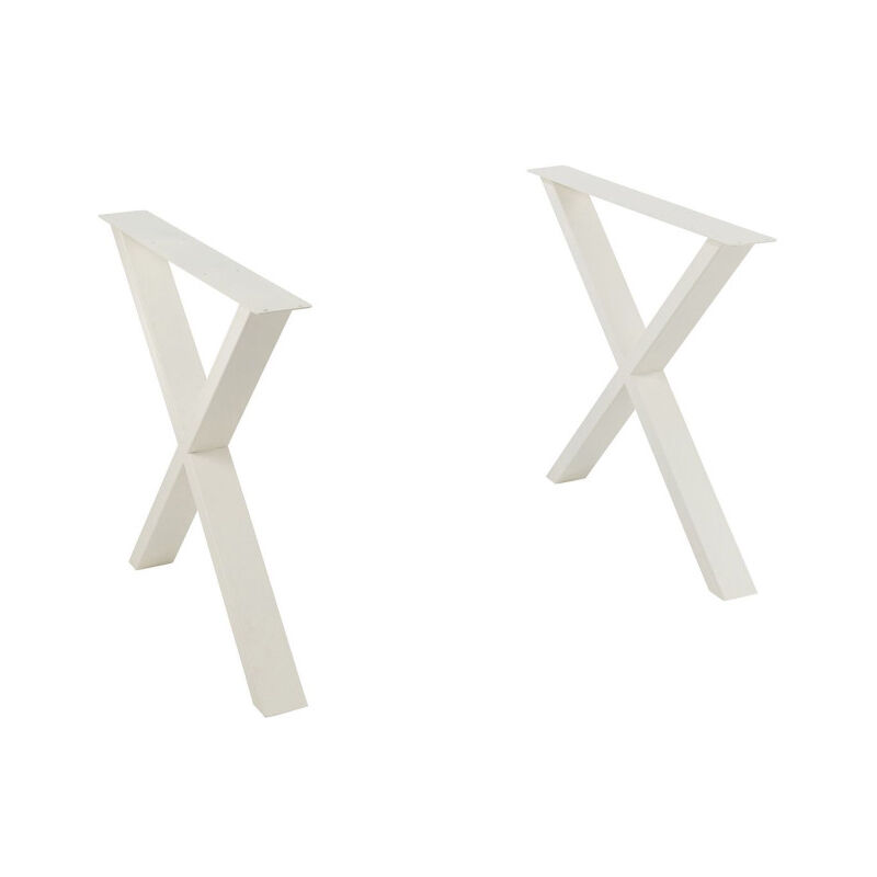 Paris Prix - Pieds de Table en Métal Croix 'Brant' 72cm Blanc