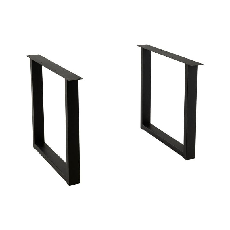 Paris Prix - Pieds de Table en Métal Rectangle 'Brant' 72cm Noir