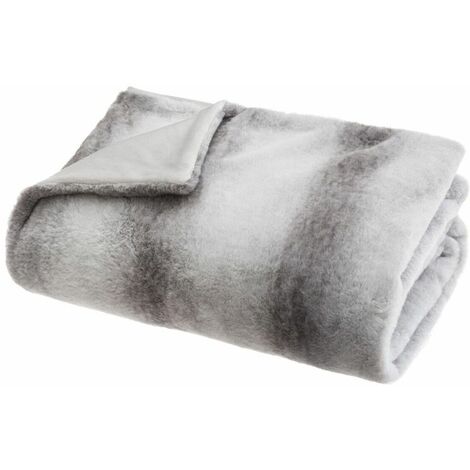 Paris Prix - Plaid Imitation Fourrure cocon 130x160cm Gris
