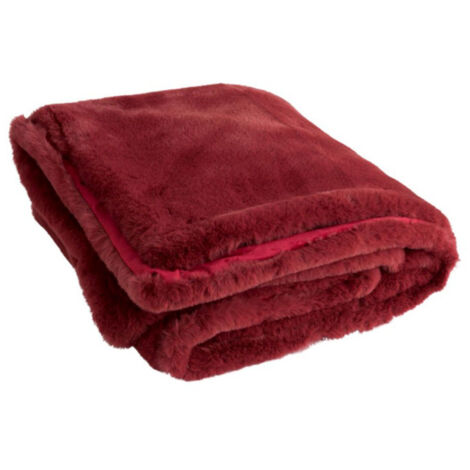 Paris Prix - Plaid Imitation Fourrure cutie 130x180cm Rouge