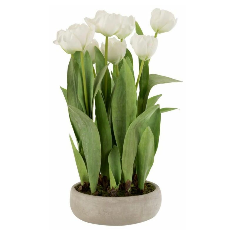 Paris Prix - Plante Artificielle En Pot tulipes 46cm Blanc
