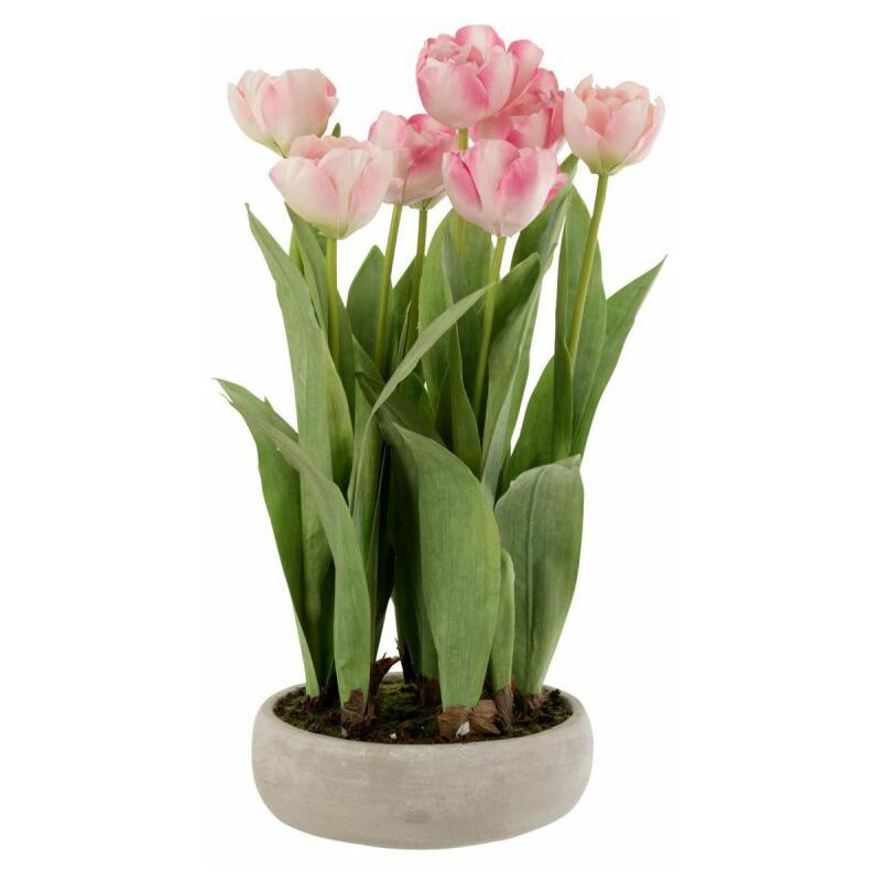 Paris Prix - Plante Artificielle En Pot tulipes 46cm Rose