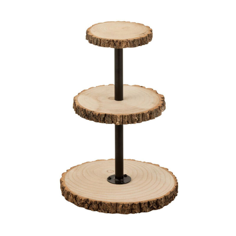 Plateau 3 Niveaux "Tronc en Bois" 50cm Naturel