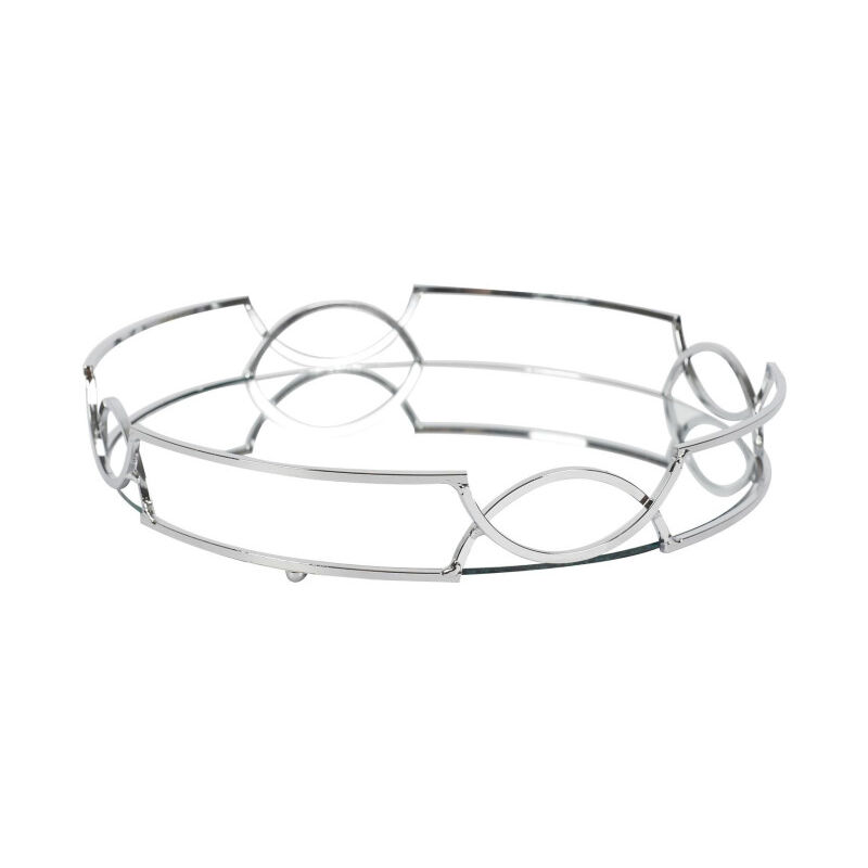 Plateau de Service Design 'Miroir' 30cm Argent