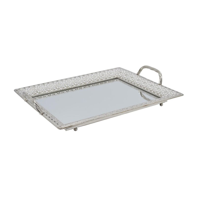 Plateau de Service 'Miroir' 42cm Argent
