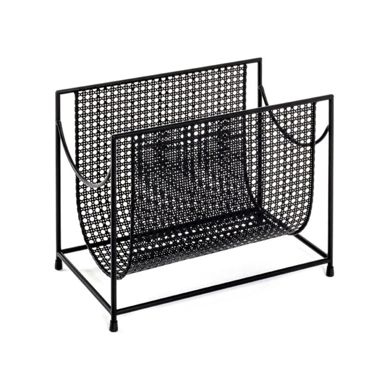 Paris Prix - Porte-Revues en Acier 'Laqué' 37cm Noir