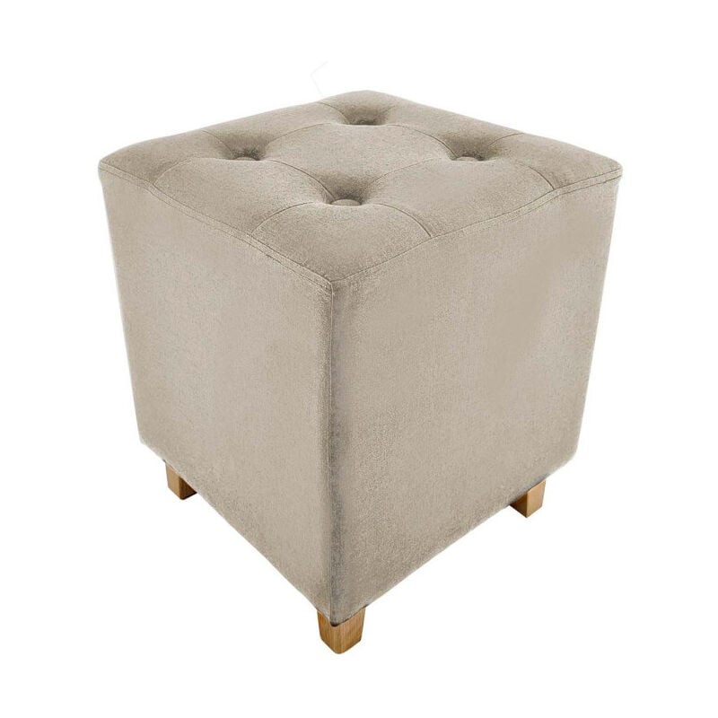 Pouf Carré Design 'Hippolyte' 35cm Beige