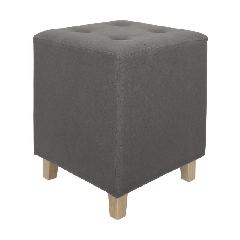 Pouf Carré Design 'Hippolyte' 35cm Gris