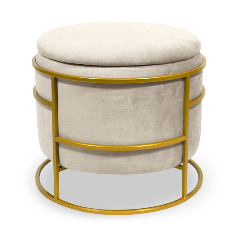 Pouf & Coffre de Rangement 'Gorin' 43cm Beige