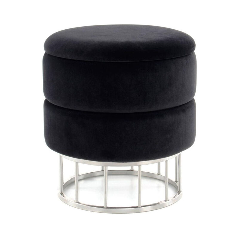 Pouf & Coffre de Rangement 'Zéro' 41cm Noir