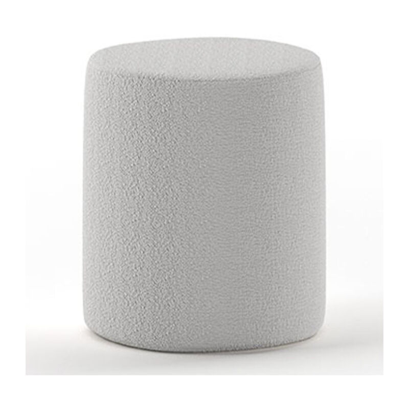 Pouf Design Bouclé 'Moon' 41cm Gris